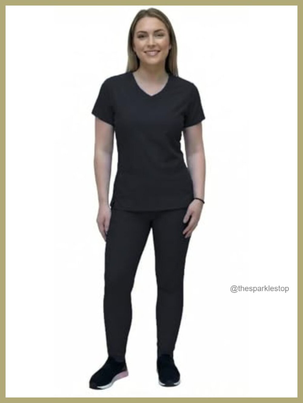 Yogaflex Jogger Scrub Set V-Neck Top Jogger Pants 4-Way Stretch